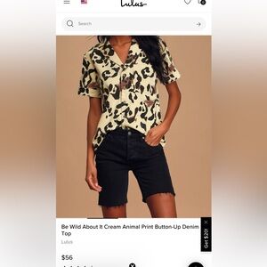 Lulu's Cream Leopard Print Button-Down Shirt
